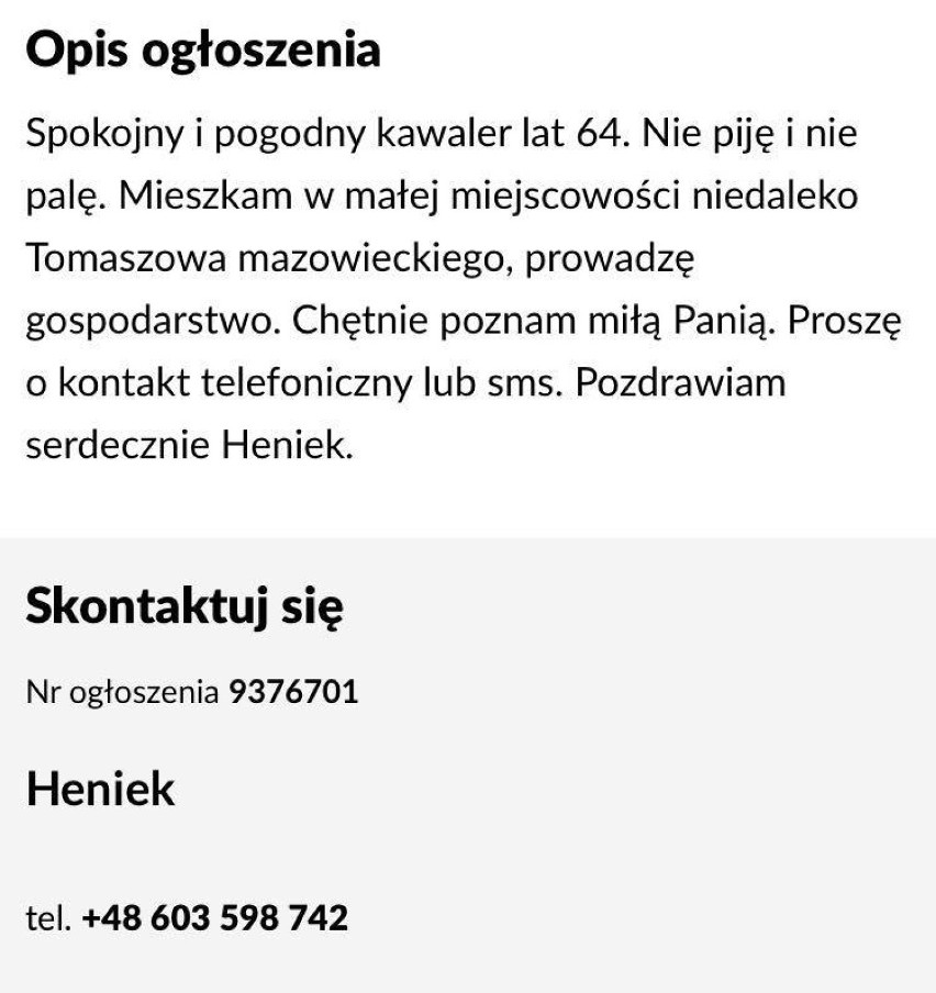 Ogłoszenia matrymonialne / gratka.pl