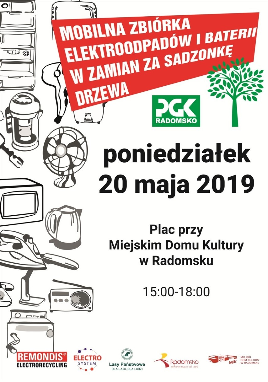 PGK w Radomsku organizuje kolejną zbiórkę elektroodpadów i baterii. Oddaj odpady, odbierz sadzonkę