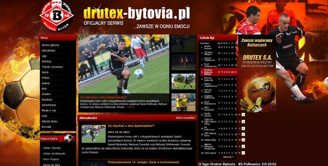 Strona Drutex-Bytovii Bytów nie jest aktualizowana od 22 października