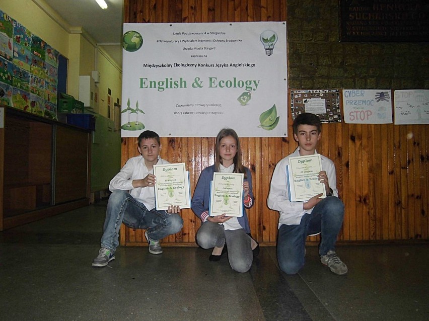Ola, Wiktor i Dominik najlepsi w konkursie ekologiczno-anglistycznym