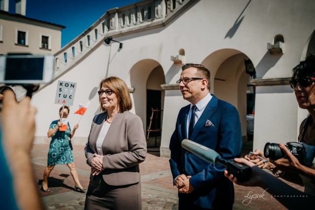 Beata Mazurek w Zamościu: wicemarszałek sejmu zaprezentowała Andrzeja Wnuka jako kandydata na prezydenta