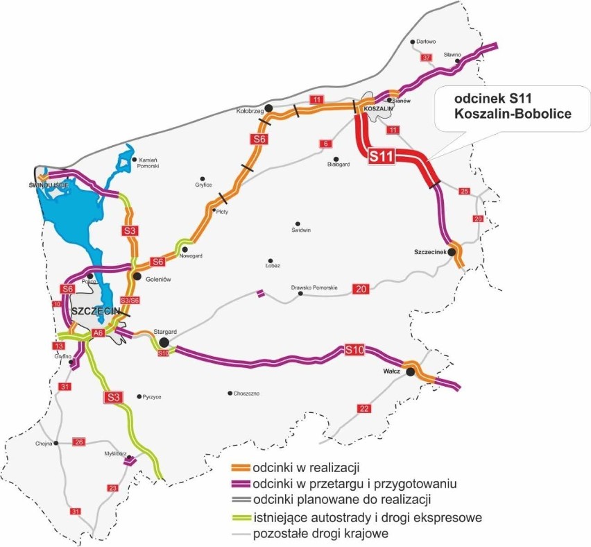 Więcej pieniędzy na budowę drogi S11 Koszalin – Bobolice