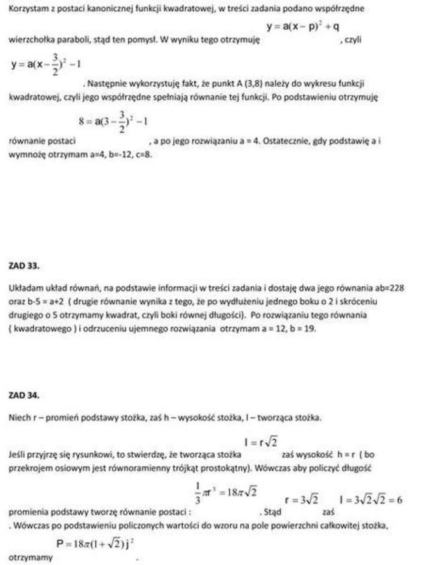 Arkusze matura próbna z matematyki