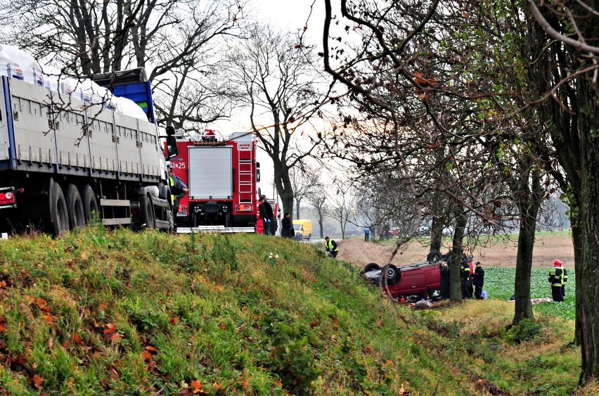 Wypadek drogowy busa w Ryńsku k/Wąbrzeźna