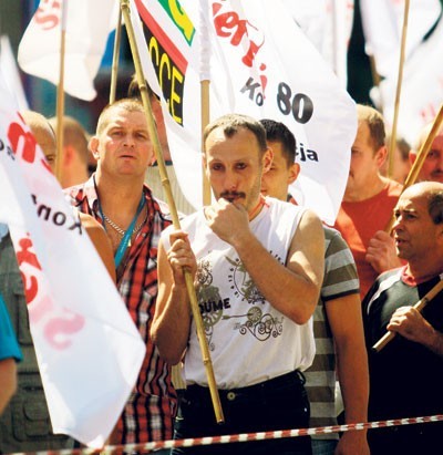 W manifestacji wzięli udział przedstawiciele wszystkich górniczych central związkowych