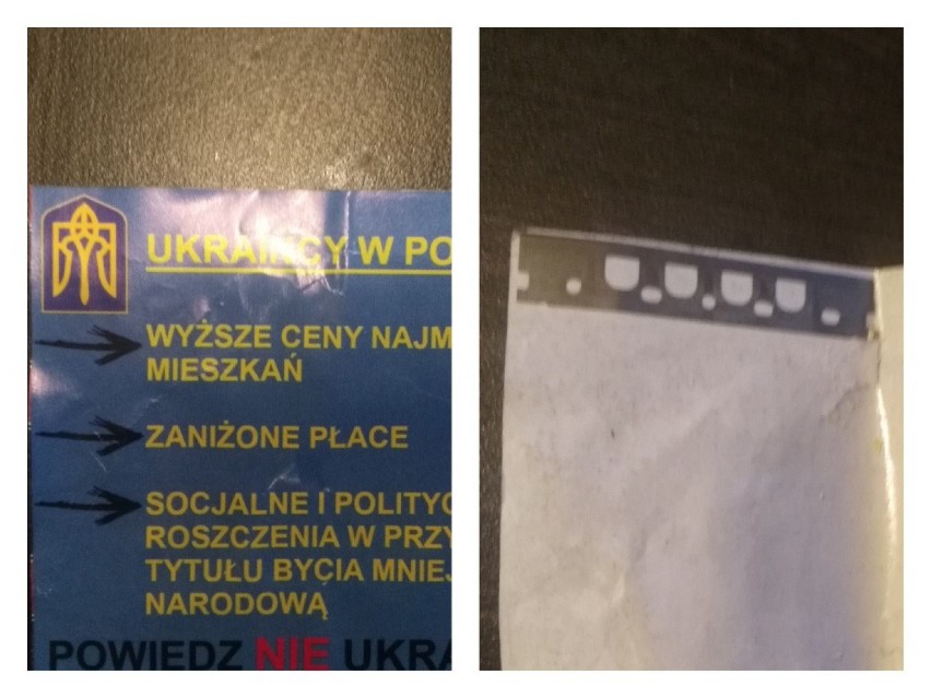 Wrocław. Uwaga na antyukraińskie naklejki. Ukryte są w nich ostrza. Można się pokaleczyć!  [ZDJĘCIA]                            