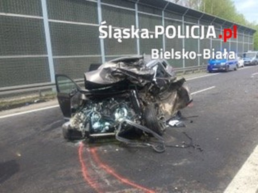 Wypadek na S-52 w Bielsku-Białej. Droga w kierunku Cieszyna zablokowana