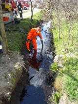 Wypompowywali olej z kanału melioracyjnego