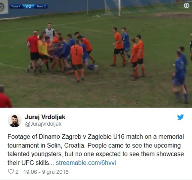 Młodzi piłkarze Zagłębia Lubin zamiast na piłce skupili się na bójce