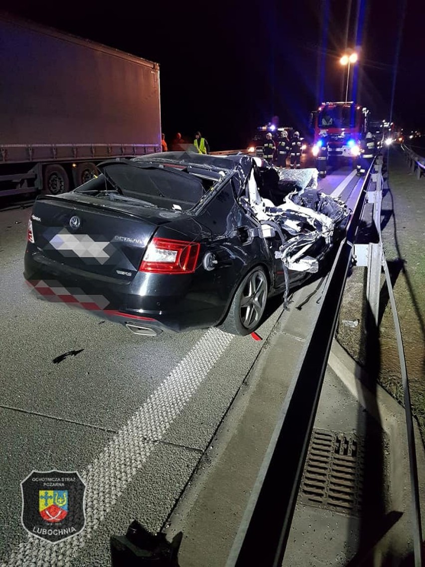 Wypadek w Jakubowie na drodze S8 koło Tomaszowa Maz. Zablokowany ruch w kierunku Warszawy