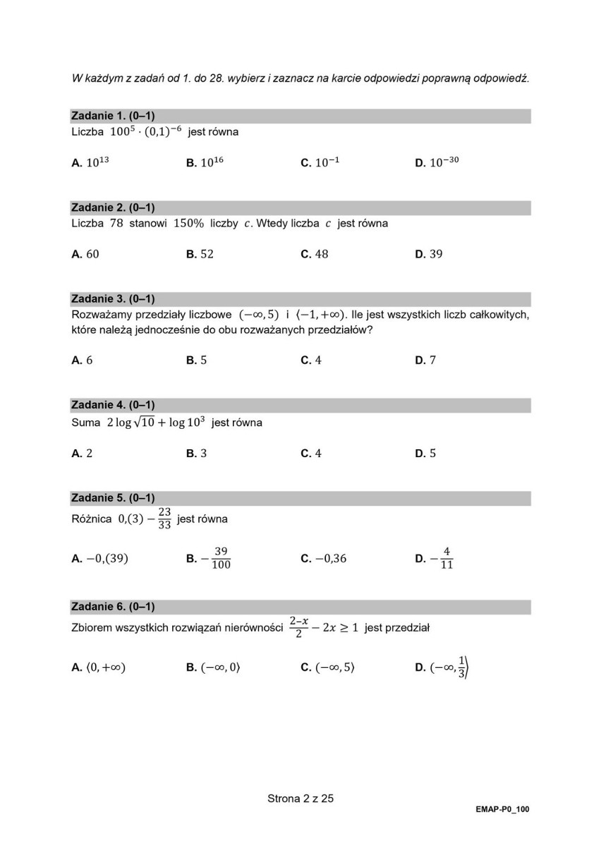 Matura z matematyki 2021 na poziomie podstawowym. ARKUSZ