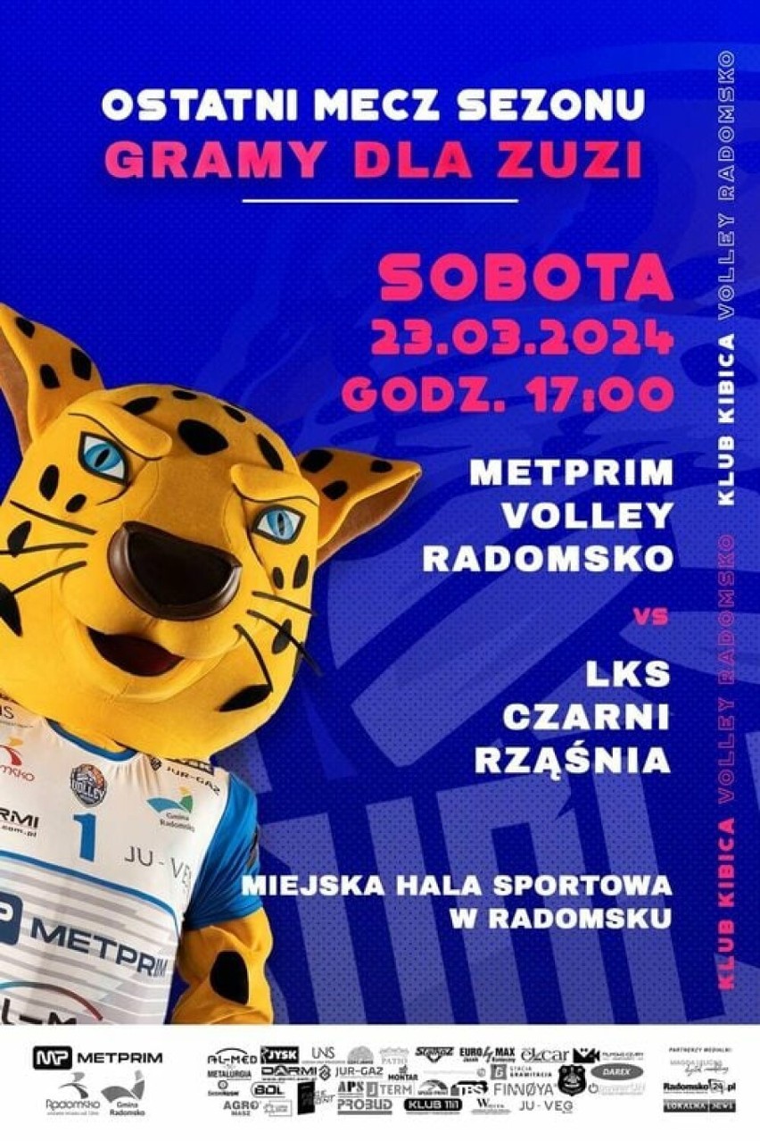 Ostatni mecz sezonu Volley Radomsko "Gramy dla Zuzi"