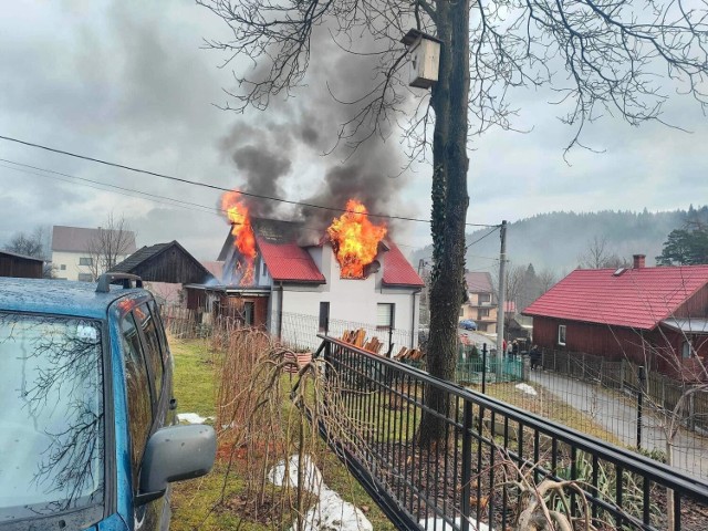 Pożar budynku mieszkalnego w Sopotni Wielkiej