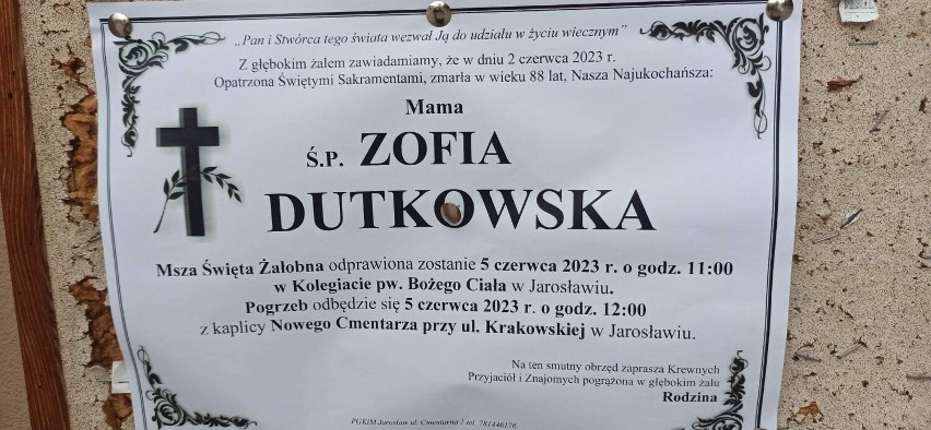 Mieszkańcy Jarosławia, którzy zmarli w czerwcu 2023 roku [KLEPSYDRY]