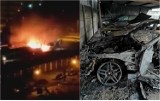 Nocny pożar na Toruńskiej we Włocławku. Spłonęły samochody BMW i Mercedes [zdjęcia, wideo]