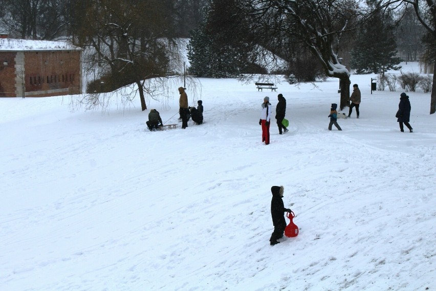 Zimowa zabawa w zamojskim Parku Miejskim