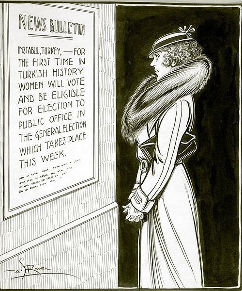 Źródło: http://commons.wikimedia.org/wiki/File:Political_cartoon_commenting_on_women%27s_voting_rights_in_Quebec.jpg