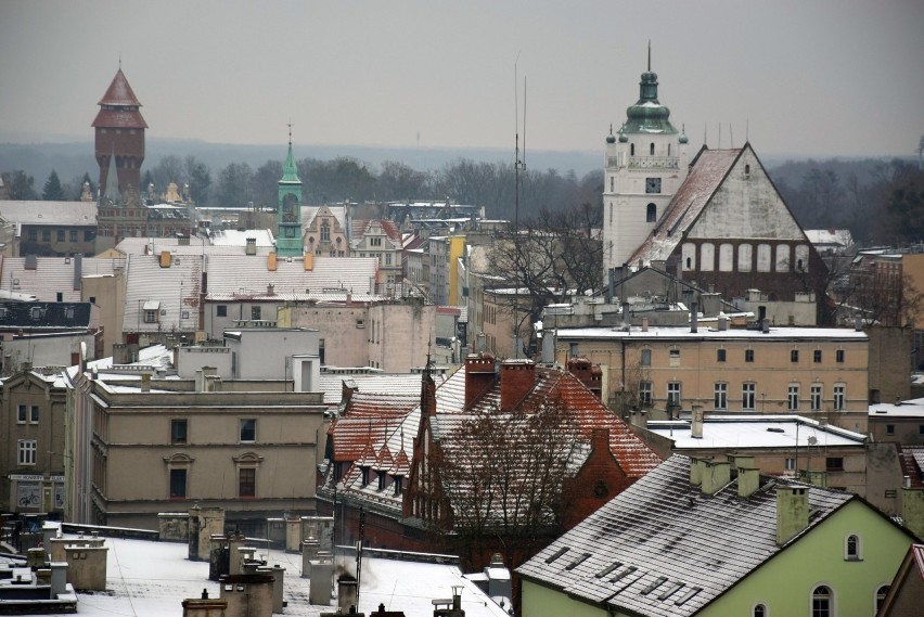 Kluczbork z dachu Hotelu Stobrawa