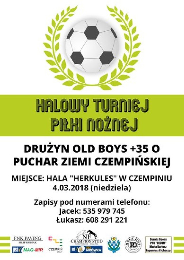 Halowy turniej piłki nożnej dla oldbojów w Czempiniu