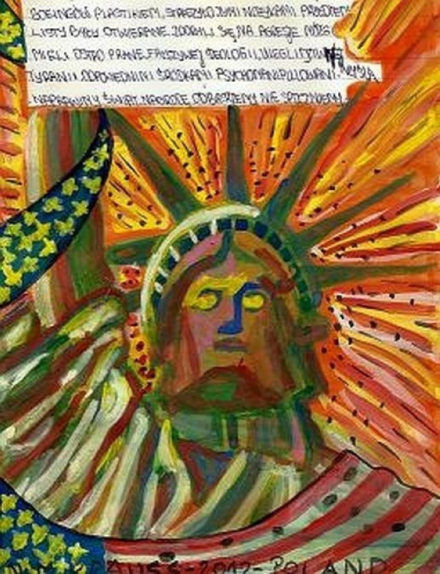 Ten Obraz PT " Zamach 11 września 2001 " namalowany przez Warszawskiego Nikifora z wierszem Don Kichotki , można obejrzeć  w Muzeum Sztuki Współczesnej " MOCAK " w Krakowie
