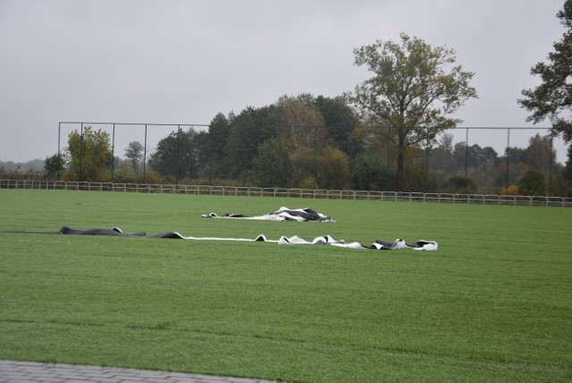 Boisko treningowe MKS Myszków  w budowie