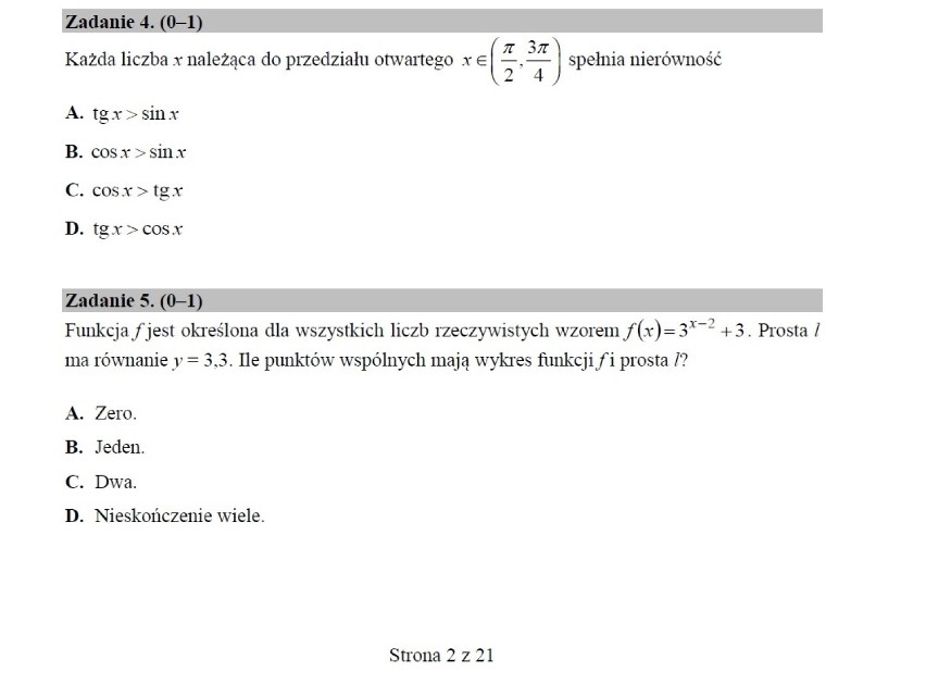 Próbna matura 2014/2015 CKE - matematyka - poziom...