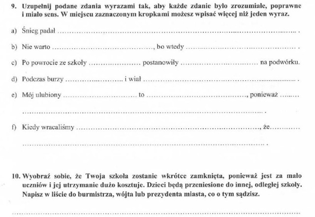 SPRAWDZIAN 3-KLASISTY 2014 z OPERONEM: ODPOWIEDZI (j. polski, matematyka)