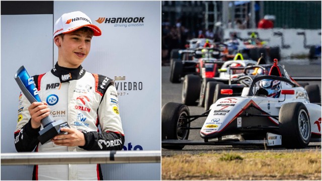 To się nazywa debiut! 16-letni Maciej Gładysz z Tarnowa stanął na drugim stopniu podium po jednym w wyścigów Międzynarodowych mistrzostw Hiszpanii Formuły 4
