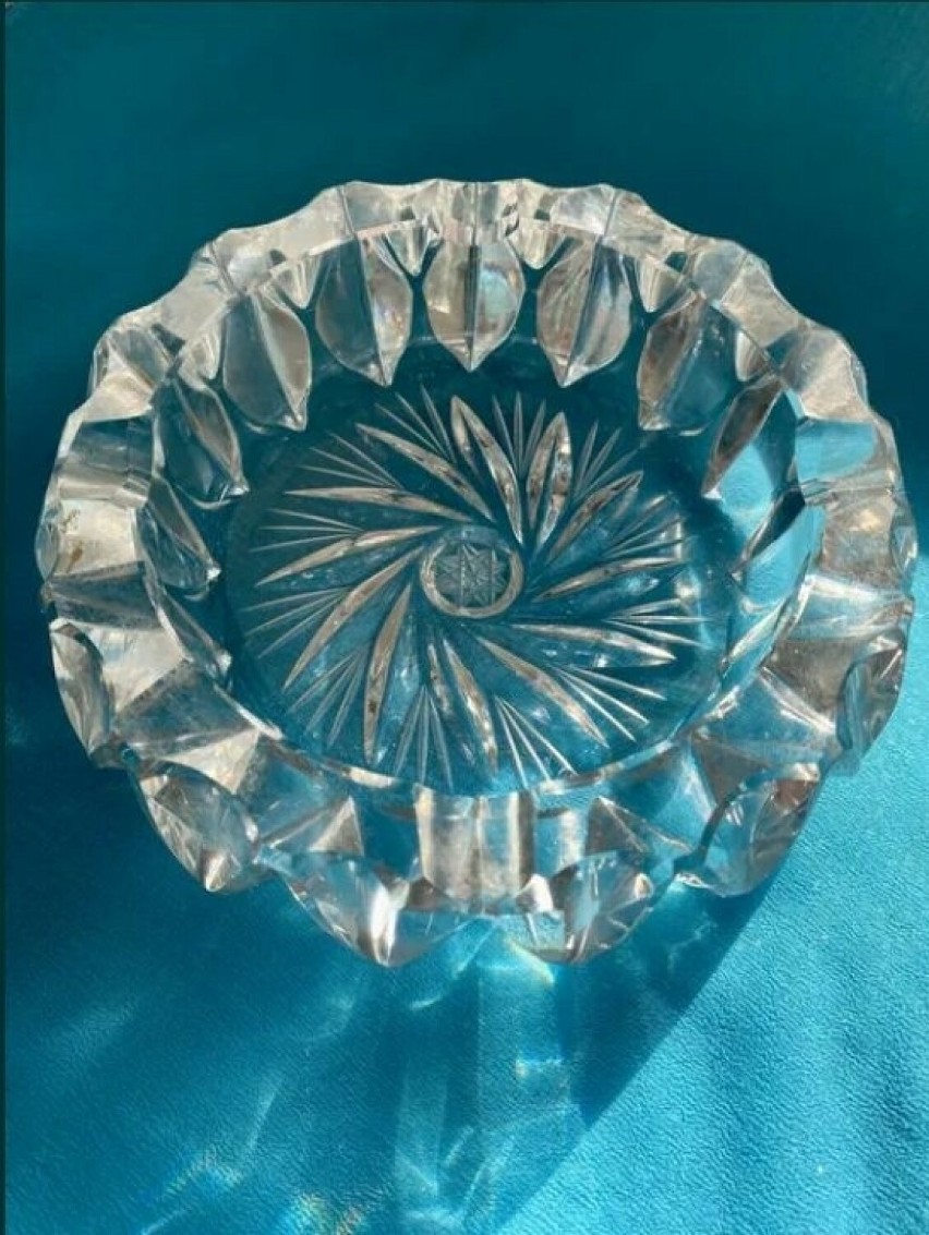Kryształy PRL duża popielnica popielniczka vintage