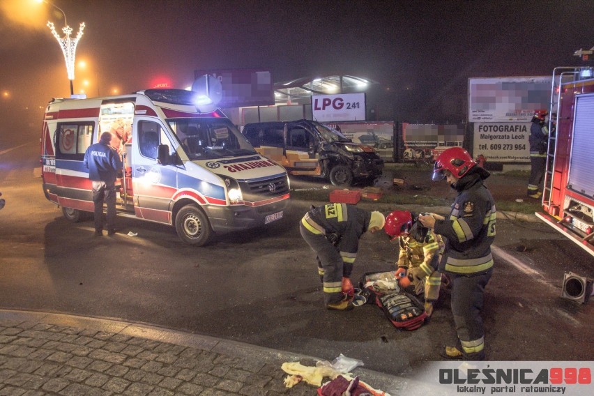 Nocny wypadek w Oleśnicy. Kierowca prowadził pod wpływem alkoholu!