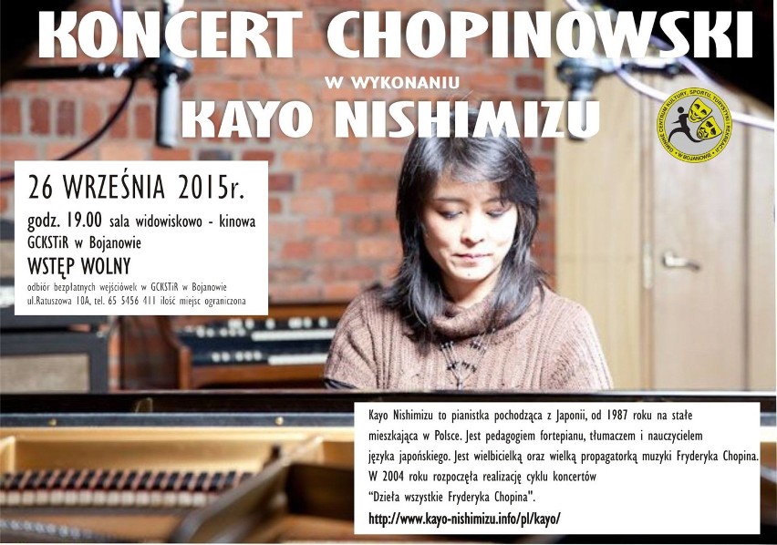 Koncert Chopinowski w wykonaniu niesamowitej pianistki,...