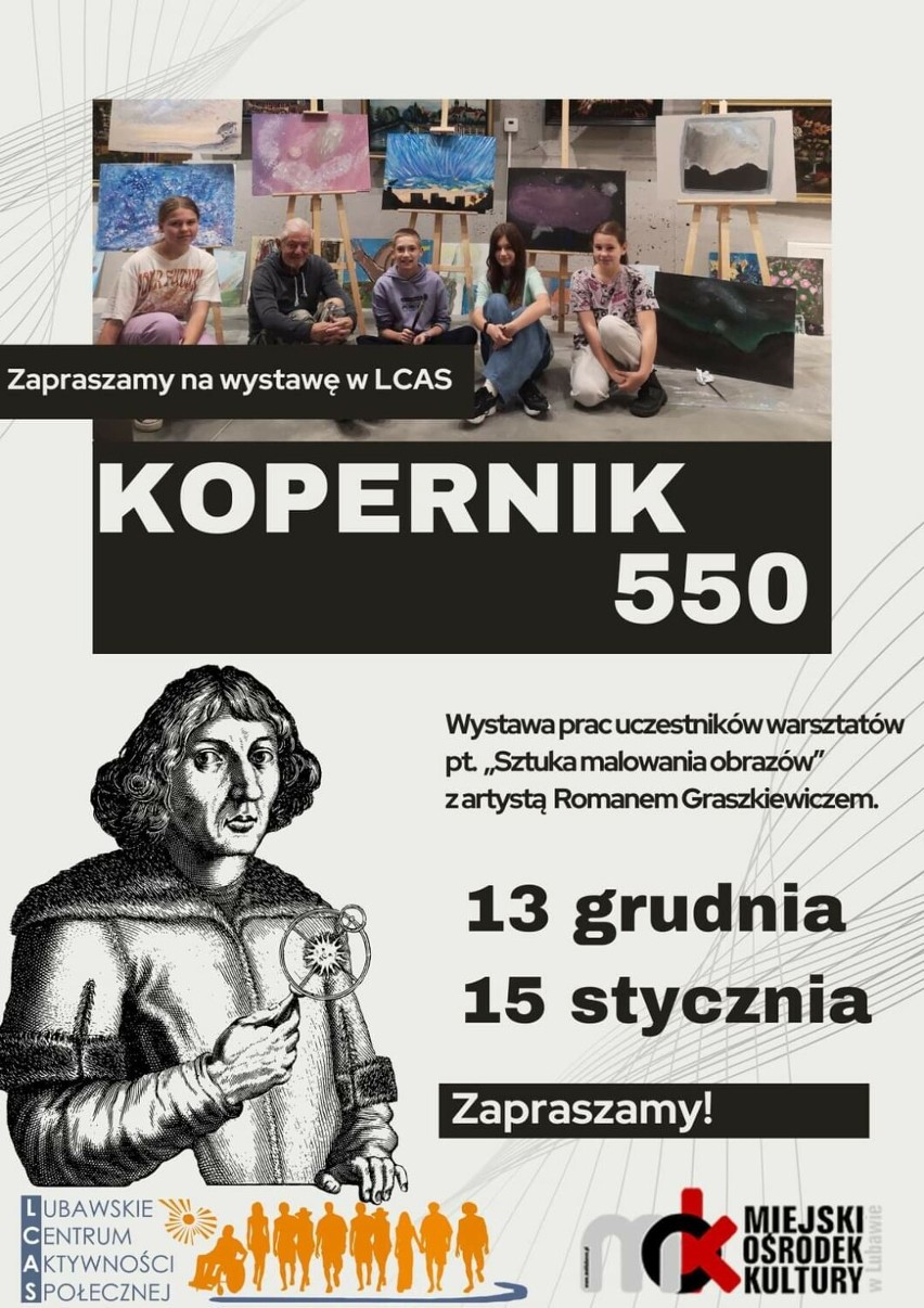 Zapraszamy na wystawę "KOPERNIK 550" - Odkrywanie Sztuki w Lubawskim Centrum Aktywności Społecznej!