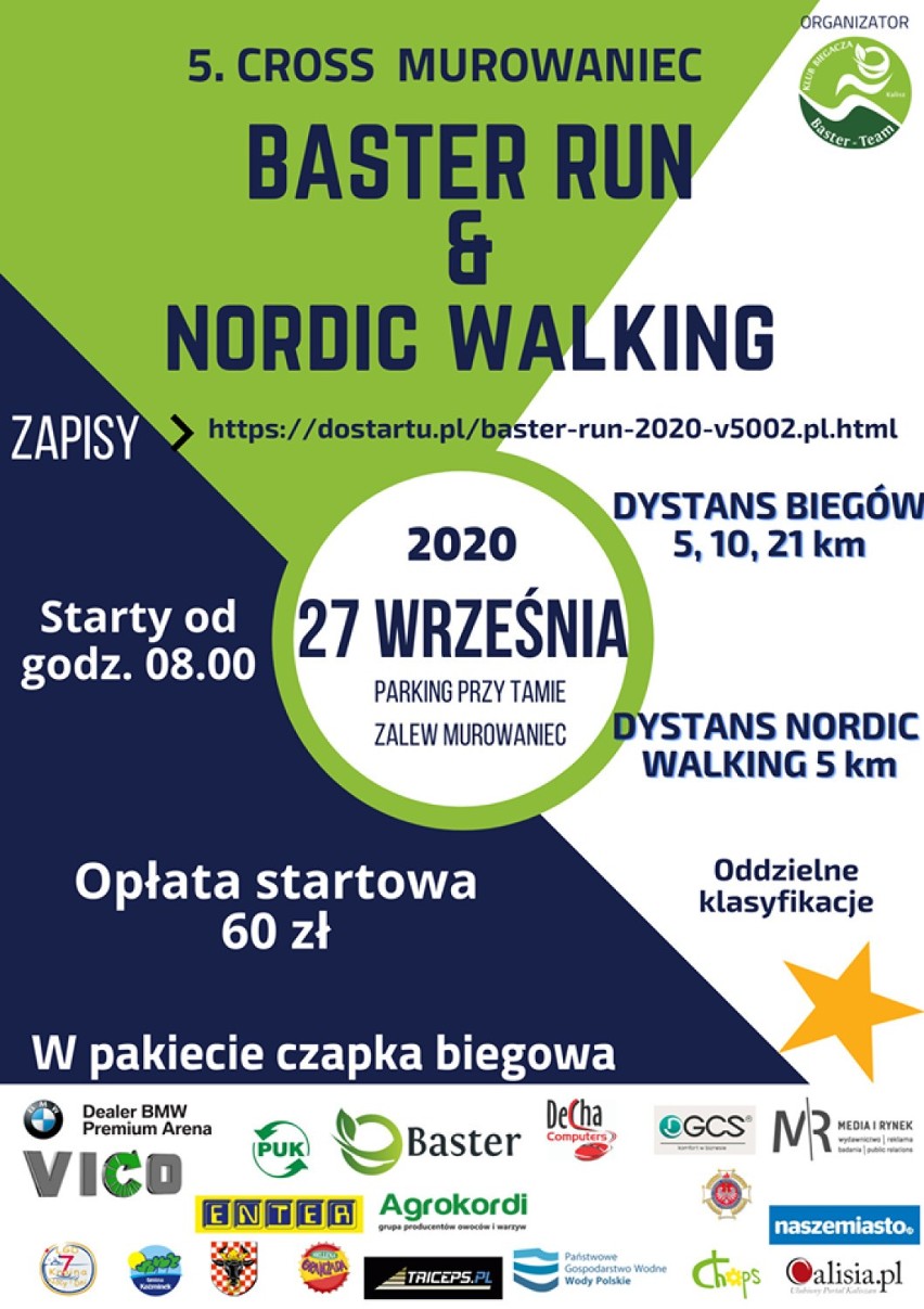 V Cross Baster Run & Nordic Walking Murowaniec 2020. Trwają zapisy na bieg i marsz
