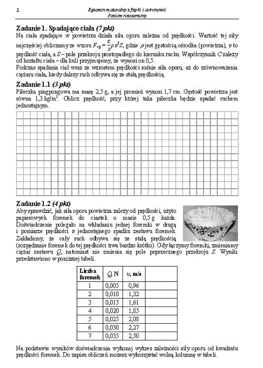 Matura 2014. Fizyka i astronomia poziom rozszerzony