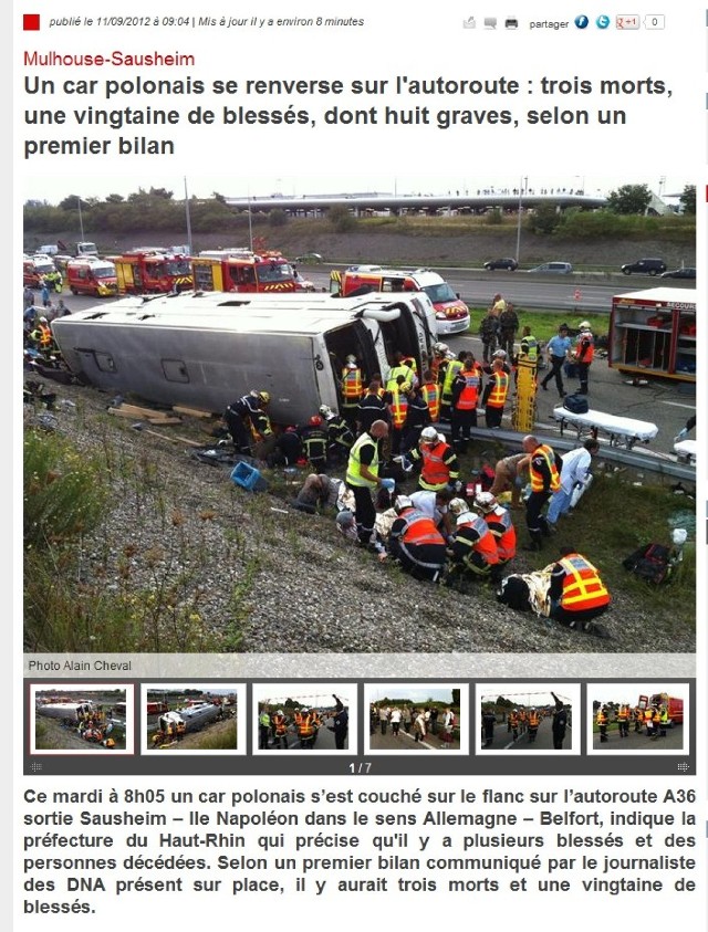 Tragiczny wypadek pod miejscowością Miluza we Francji. ...