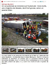 Wypadek polskiego autokaru pod Miluzą we Francji. Trzy osoby nie żyją, 20 rannych