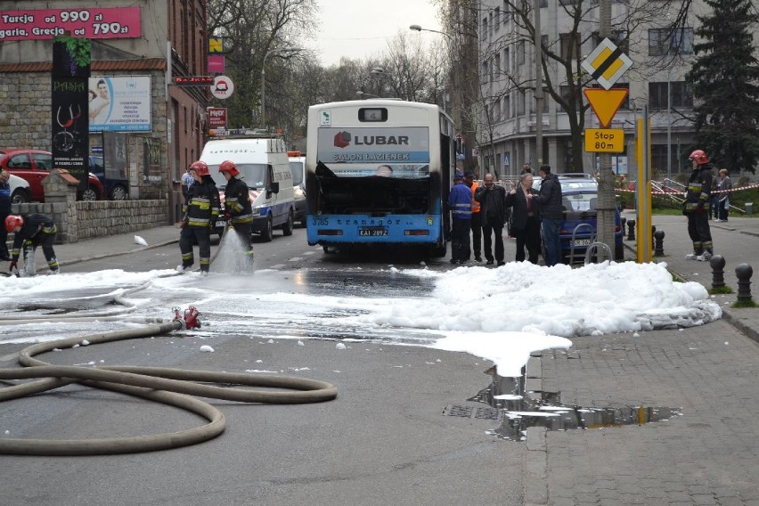 Pożar autobusu w Rybniku