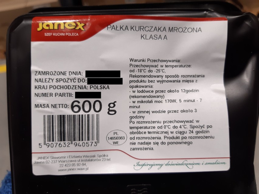 Wycofanie produktu pn. PAŁKA KURCZAKA MROŻONA 600 G ze...