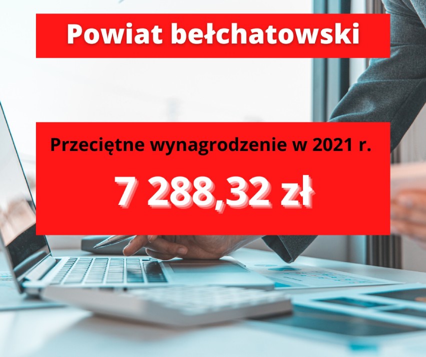 Przeciętne miesięczne wynagrodzenie brutto w 2021 roku (bez...