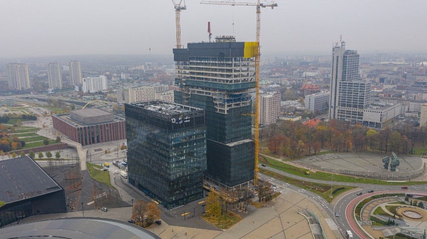 Budowa wieżowca .KTW II w Katowicach