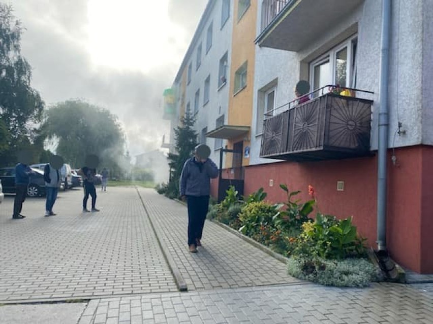 Do pożaru doszło w bloku w Tłuchowie.