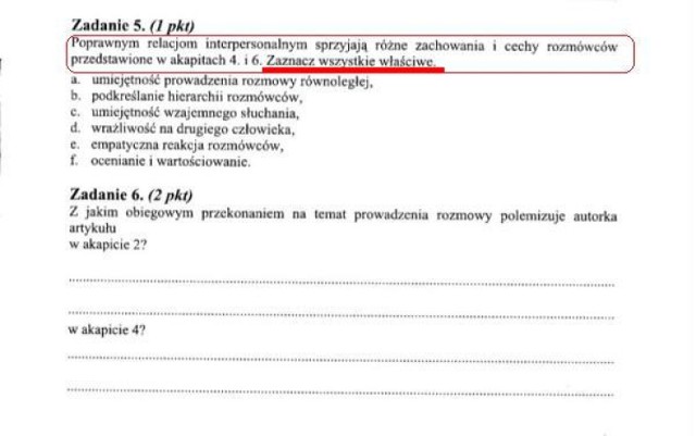 Błąd w maturze z języka polskiego 2011