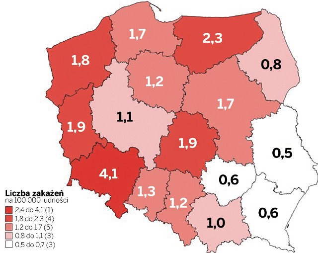 1 grudnia obchodzimy Dzień Walki z AIDS. W 2004 - 2008 r. Łódzkie było na 3. miejscu w statystyce województw o najwyższej liczbie zakażeń wirusem HIV. Teraz jesteśmy na 2. miejscu