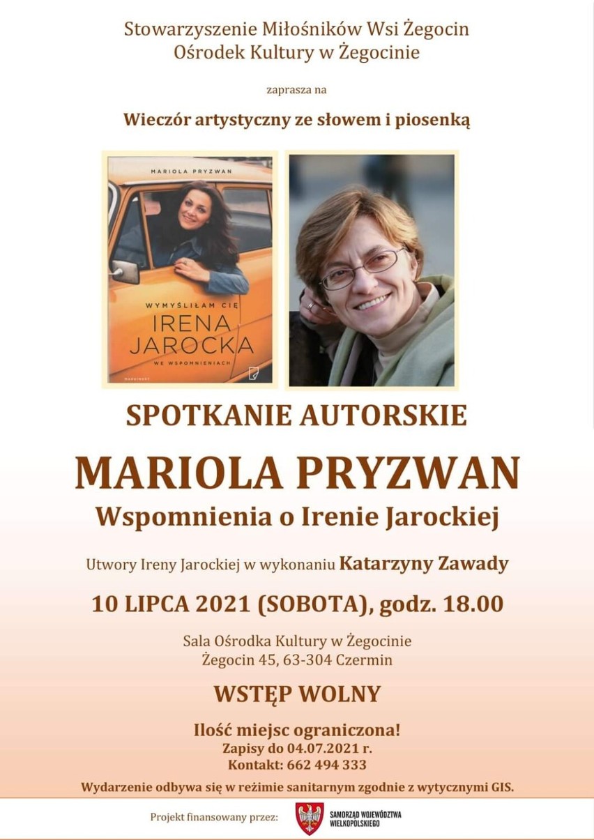 Mariola Pryzwan 10 lipca będzie opowiadała o życiu i twórczości Ireny Jarockiej