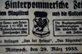 "Rugenwalder Zeitung"  z 1933 roku wydana w Darłowie w świetnym stanie. Zdjęcia