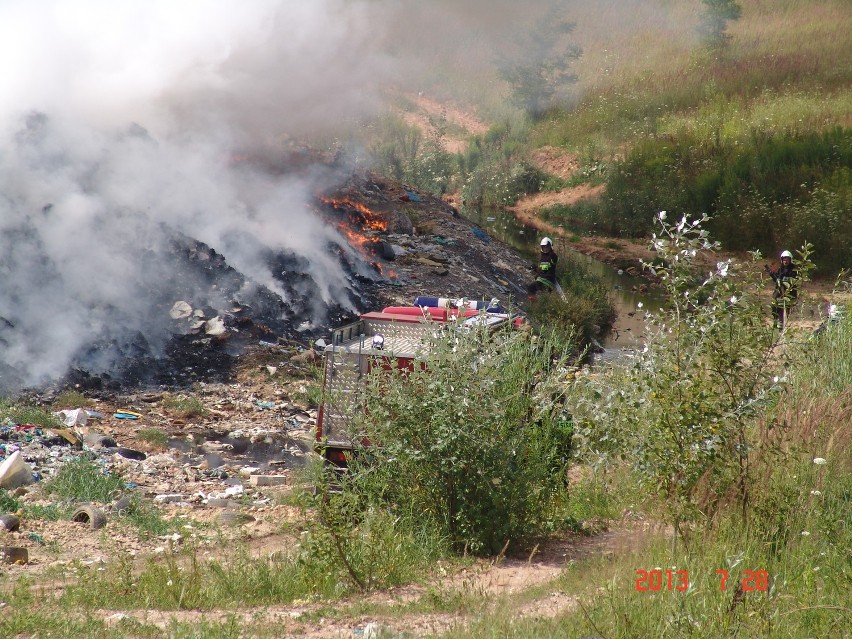 W niedzielę w Trzebini doszło do pożaru na wysypisku śmieci