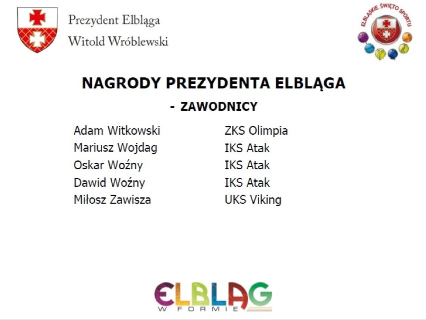 Elbląg. Nagrody prezydenta Elbląga dla najlepszych sportowców. "Ubiegły rok był udany dla elbląksiego sportu"