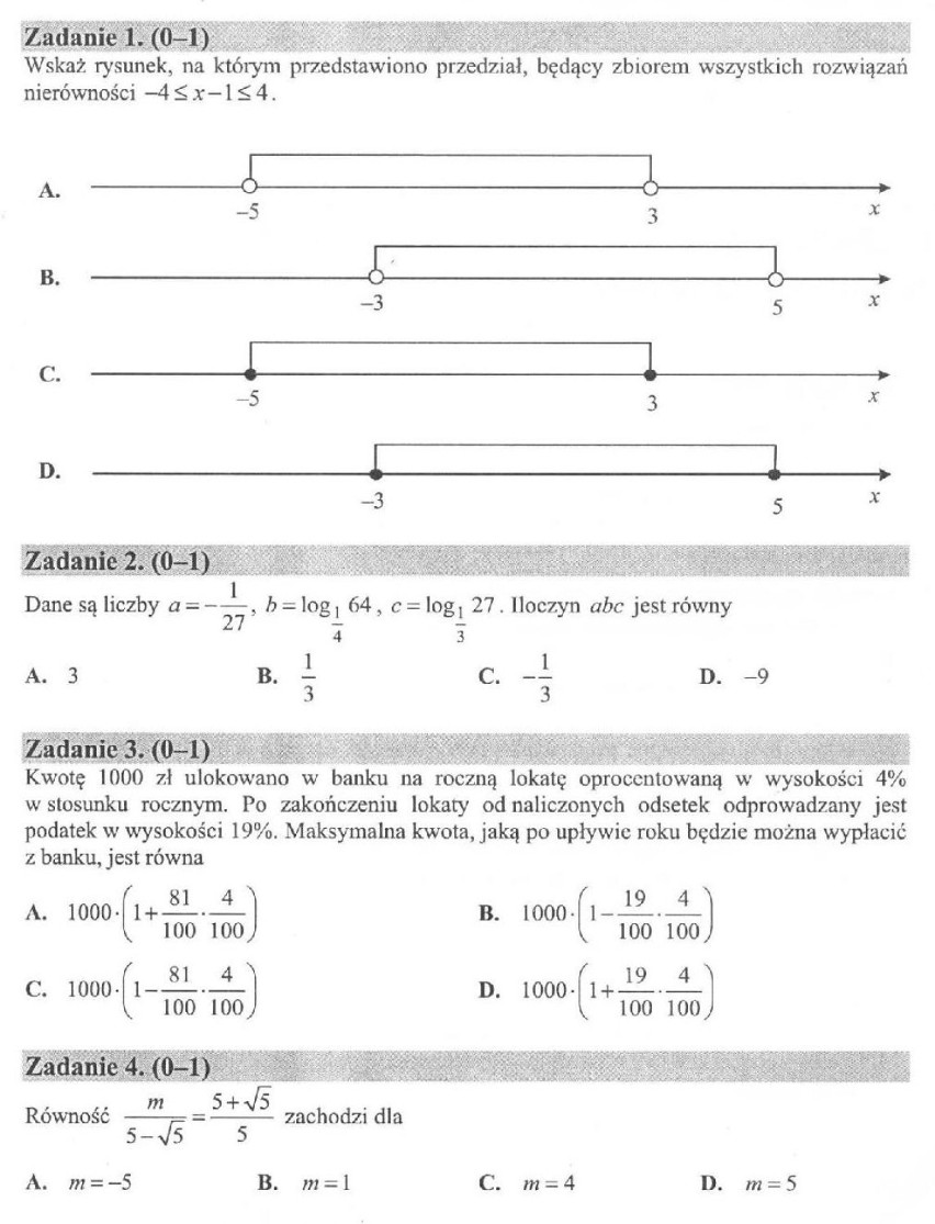 Matura 2015 matematyka: ARKUSZE, ODPOWIEDZI [poziom...