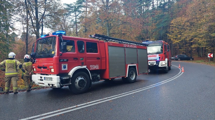 Wypadek na trasie Wejherowo - Nowy Dwór Wejherowski 23.10.2022 r.