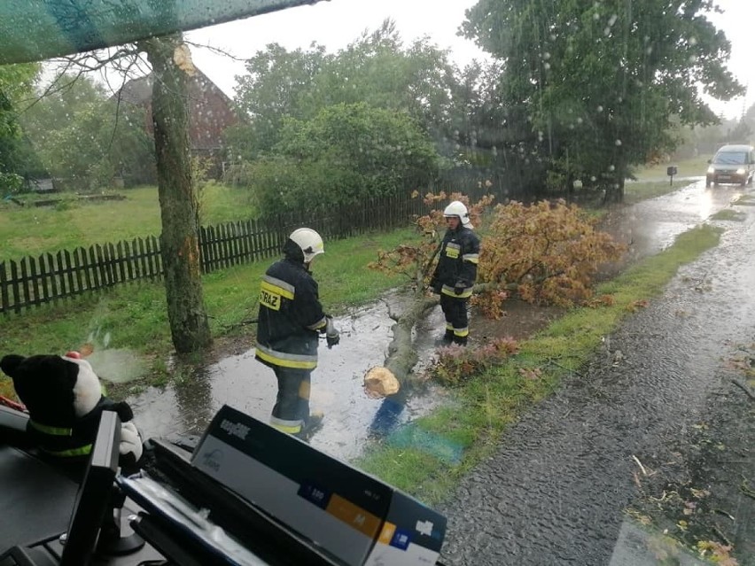 Strażacy z OSP Bogdaniec przez kilka godzin usuwali skutki...